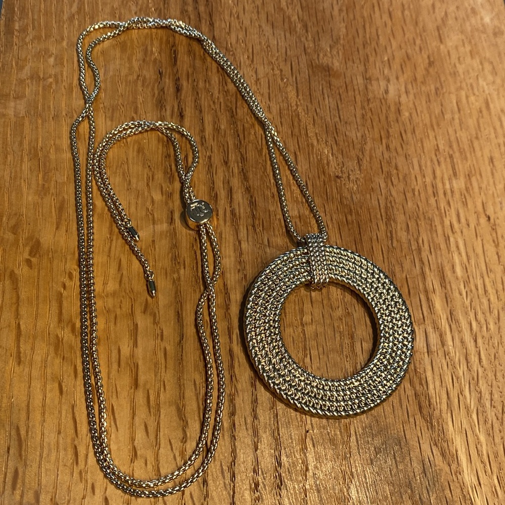 Lauren Ralph Lauren Gold-Tone Rope Multi-Row Open Circle 36” Pendant Necklace - Picture 4 of 16